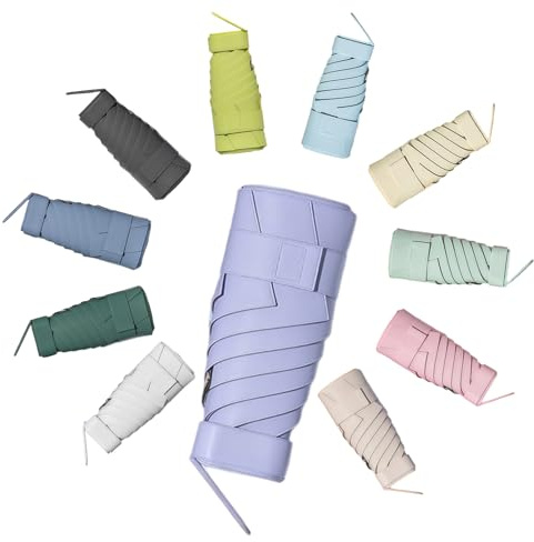 YYHCC Fickparaply stormfast, fickparaply, paraply litet automatiskt, 6-spröt, bärbart reseparaply med förpackningslåda UV-skydd för män och kvinnor, män, Ljusviolett