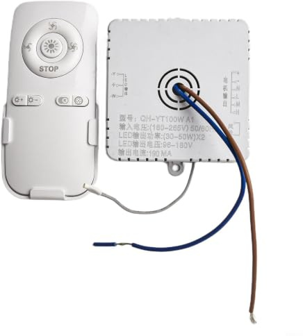 Torchlit Ventilador de techo de 100 W, receptor de luz, mando a distancia, 2,4 G, controlador para lámpara LED, accesorio negro (B)