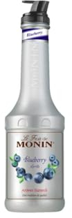 MONIN Purée de myrtille 1 litre pour cocktails, smoothies et mocktails. Convient aux végétaliens, sans allergènes, saveurs et colorants 100% naturels. Purée de myrtille et sirop de sucre hybride 2 en