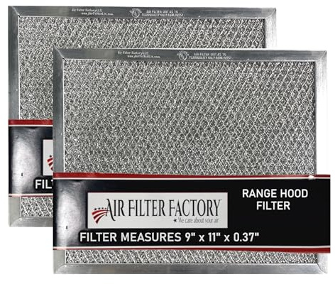 Air Filter Factory 9 x 11 x 0.37 Range Hood Aluminum Mesh Grease Vent Stove Filter 2-Pack