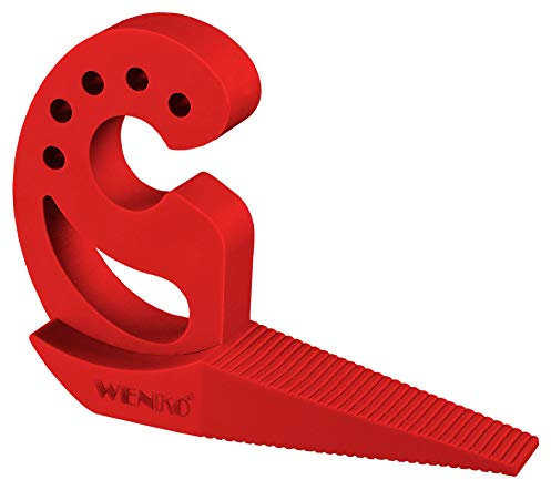 WENKO 50501100 Türstopper und Fensterstopper Multi-Stop, Thermoplastischer Kunststoff TPR, 11,8 x 7,7 x 2,5 cm, rot