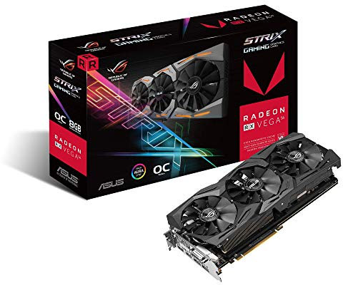 ASUS ROG-STRIX-RXVEGA56-O8G-GAMING Radeon RX Vega 56 8Go - Cartes graphiques (Radeon RX Vega 56, 8 Go, 2048 bit, 800 MHz, 7680 x 4320 pixels, PCI Express 3.0)