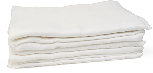 GRÜNSPECHT Bio-Mullwindeln 70x70cm aus 100% Baumwolle (kbA), Spucktücher, ohne optische Aufheller, hautfreundlich & saugstark, 5 Stück, weiß (692-00)