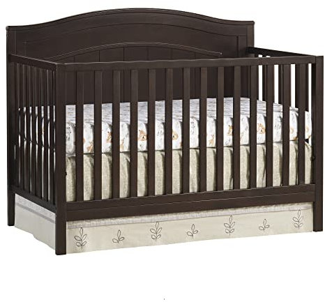 Oxford Baby North Bay 4-in-1 Convertible Crib, Espresso Brown, GreenGuard Gold Certified