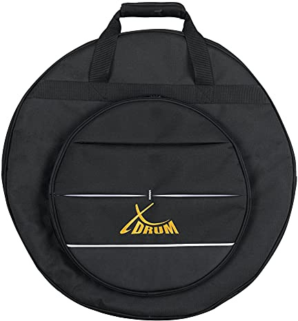 XDrum 50 cm bäckenväska – robust cymbalväska för handfat upp till 52 cm storlek – vadderad avskiljare för 5 bassänger – 35 cm (14 tum) ytterficka för stänk och Hi-Hats – bärhandtag och ryggsäcksremmar