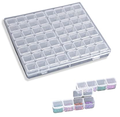 Fächer Kunststoff Dosen, Einstellbar Aufbewahrungsboxen Plastik Sortimentsboxen für Kleinteile Klare Schmuck Sortierboxen DIY Kunst Handwerk Pille Storage Organizer Trennwänden für Ohrringe, Perlen