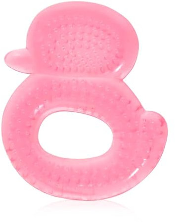 Lorelli Beißring Ente, mit Wasser gefüllt, Zahnhilfe, Kühlbeißring, ab 3 Monaten rosa