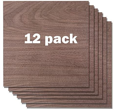 YSangift 12 st valnöt plywood, 1/8 tum plywood-ark obehandlat valnötsträ för hantverk, 30 cm x 30 cm tunn 3 mm plywood för målning, konstverk, träbränning, CNC-skärning, laserskärning och gravering