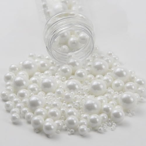 Xmart Saupoudrer de Sucre Perlé 130g Blanc Sprinkles Mix Pâtisserie Perles pour Décoration Desserts Gâteaux Biscuits Cupcakes Crème Glacée Anniversaire Mariage (5 Tailles)