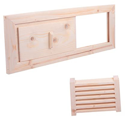 OSALADI Rejilla De Ventilación De Madera Para Sauna Puerta De Louver Para Salida De Aire Accesorio Para Sala De Vapor Resistente a Altas Temperaturas 13.4X4.9 Pulgadas