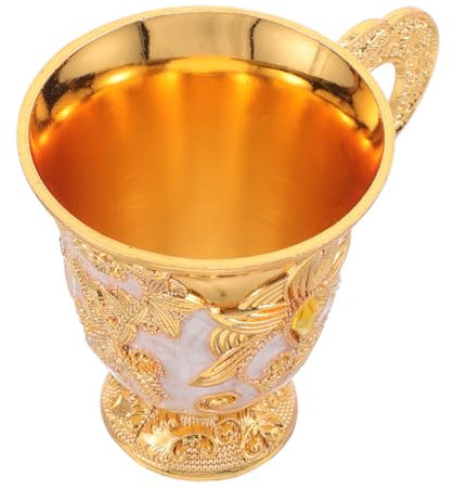 FONDOTIN 1piezas Cáliz Vintage De Aleación De Zinc Con Diseño Floral Copa De Vino Retro Para Banquetes y Celebraciones Taza Multifuncional Para Agua y