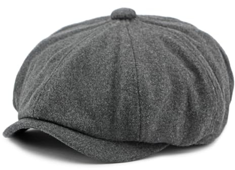 Meioro Boinas Gorras Hombres 8 Panel Newsboy Beret Vintage Tweed Gorra Peaky Blinders Plana Irlandesa Newsies Sombrero Gatsby Cabbie Sombreros de Invierno Gorras de Golf Caps para Hombre Boina (Gris)