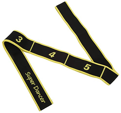 Bande élastique de Danse Latine pour Adultes, Bande de résistance Extensible de Yoga Professionnelle pour l'exercice de Fitness, matériau en Coton Polyester 77g (Jaune)