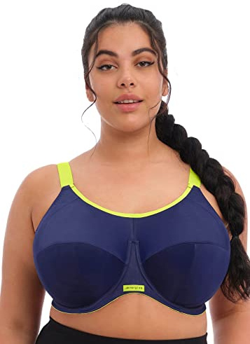 Elomi 8041 Energise U/W Bonnet Profond Support Multiway J Crochet Soutien-Gorge Sport - Bleu -