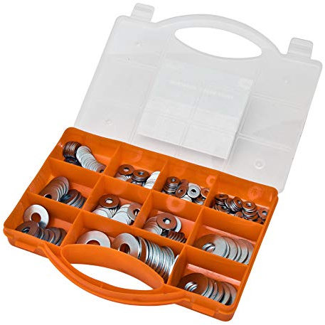 Brackit Assortiment de 240 Pieces Rondelles Plates en Acier Inoxydable - Tailles M4 M5 M6 M8 M10 M12