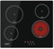 CATA TN 604 Glaskeramik-Kochfeld Farbe Schwarz 4 Kochzonen High Light 9 Leistungsstufen einstellbar Touch Control mit Akustiksignal Leistung 6kW Breite 59 cm