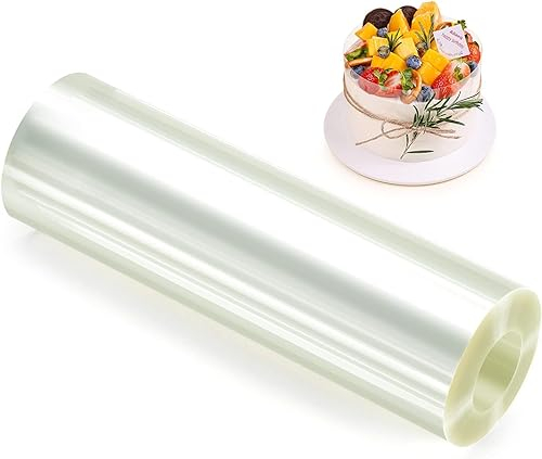 Wubushan Tortenrandfolie 15cm hoch, Transparent Tortenfolie, Acetat Folie Wiederverwendbar, Tortenring Folie Hoch für Kuchen Schokolade Mousse Kuchen Dessertringe