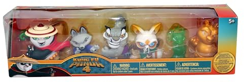 Kung Fu Panda, 6 Pack of 2.5 Inch Collectable Figures, Glow in the Dark and Golden Variants, Villains and Heroes Bundle, Uniquely Posed, Suitable for 5 Years and up