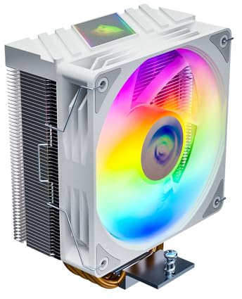 Jungle Leopard K400 Färgglad LED CPU-kylare, 4 värmerör, 4 PIN PWM 800-1800RPM Quiet ,för Intel LGA 2011/115X/1200/1366/1700/2066 (vit)