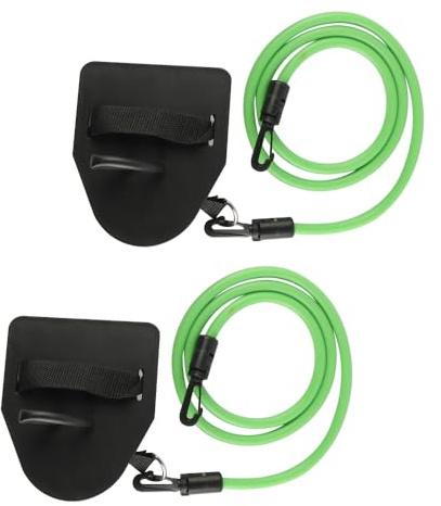 Laroal Allenatore di nuoto terrestre con pagaie per le mani, corda di resistenza, fascia elastica staccabile per il fitness, per migliorare la forza delle braccia (verde, 50 libbre)