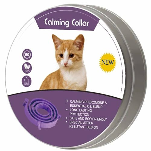 Cat Repellent Treatment, Cat Repellent Collars, Adjustable Cat Repellent Collar, Waterproof, Reflective, Natural Repellent Cat Collar(1 Pack, Purple)