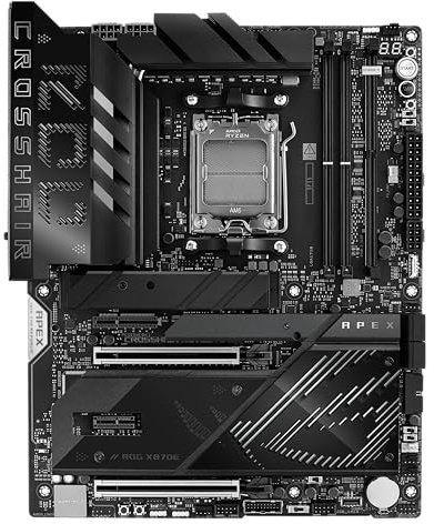 ASUS ROG Crosshair X870E Apex, Scheda Madre ATX, 18+2+2 Stadi di Alimentazione, Slot DDR5, Tre PCIe 5.0, Due PCIe 4.0 M.2, Porte USB4, Wi-Fi 7, Ethernet, AI Overclocking, PCIe Q-Release Slim, Nera