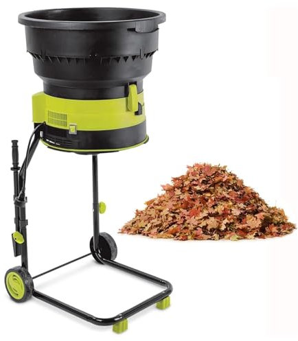 SMRHBWXS Broyeur de Feuilles sans Lame de 2500 W, déchiqueteuse électrique de 8000 TR/Min, Comprend des Roues et Un Sac de Rangement pour Le Nettoyage de la Cour/du Compost (20m)