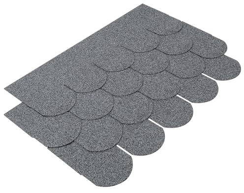 HaiYiZuhause Bitumen Dachschindeln, 3 m², 21 Stück Dachschindeln für Gartenhaus und Carport, Bitumen (Grau, Fischschuppenmuster)