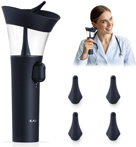 KAUGIC Ear Wax Removal Kit, Manual One-Hand Control Ear Cleaner Earwax Remover, Ear Irrigation Flushing System with 7M Water Pressure & Soft Silicone Tip, Safe Ear Cleaning Tool for Home Use, Blue