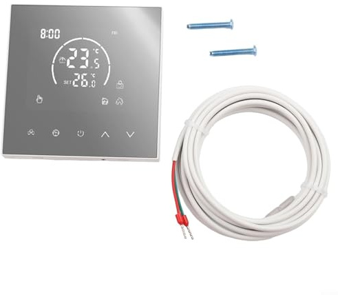 Niceminiwall Panneau thermostat pour chauffage au sol électrique et chaudière murale - Programmable 7 jours - Sécurité enfant - décalage 0,5 °C - 10 °C - Compatible avec (chauffage électrique)
