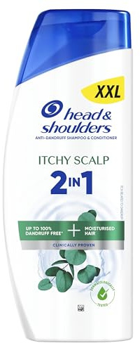 Head & Shoulders Itchy Scalp 2in1 Anti-Dandruff Shampoo and Conditioner 625ml.Works Against Dandruff, Oil and Itch From the 1st Wash. Dandruff Free + Moisturised Hair. Gentle Clean Feeling
