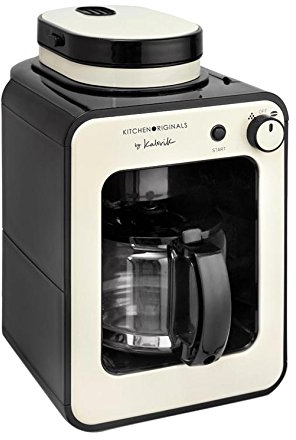 Team Kalorik TKG CCG 1001 KTO Cafétera Automática 2 En 1 con Molinillo Integrado, 600 W, 0.6 litros, Plástico, Acero Inoxidable, Cristal, Cerámica, Beige/Blanco