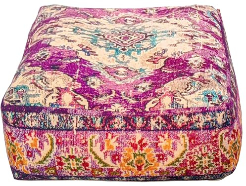 Mandala Life ART Fodera per cuscino da pavimento quadrato bohémien - 60x20 cm - 100% cotone - Custodia pouf per pouf per soggiorno, camera da letto, patio e altro
