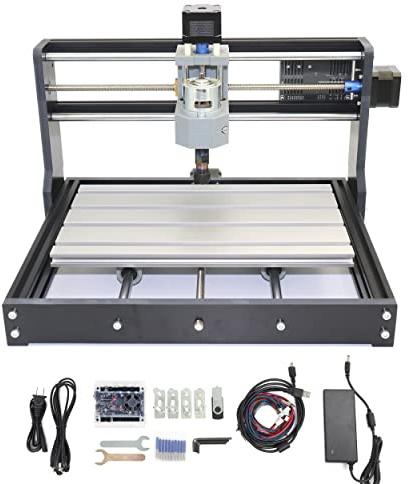 RATTMMOTOR DIY CNC Router Kit, 3 Axis Hobby CNC Router Machine GRBL Control, Plastic Acrylic PVC PCB Wood Mini Desktop Engraving Milling Carving Machine, Working Area 300x180x45mm