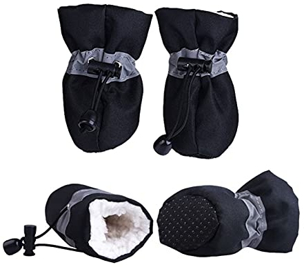 QOXEFPJZ pfotenschutz Hund 4 Teile/Satz wasserdicht Winter warme Hund Hund Schuhe rutschfeste Regen Schnee Stiefel dick for kleine Katzen welpen Chihuahua socken Booties
