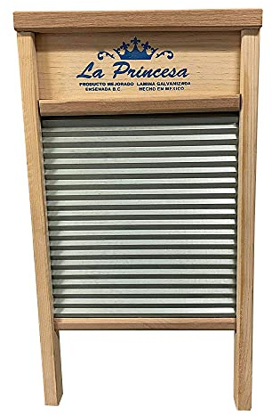 Prolinemax Large Lavadero Hand Wash Wooden Galvanized Sheet Corrugated Wash Board