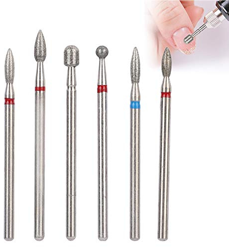 Brrnoo Brocas para Uñas, Profesionales Fresas para Torno Manicura para Quitar Gel Acrílico Cutícula, Diamante Broca Manicura, Herramientas para Embellecer Uñas, Pulir (JG#9)