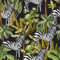 VEELIKE Tapete Zebra Tropische Blätter Fototapete Dschungel Möbelfolie Selbstklebend Blumentapete Tapeten Wohnzimmer Modern Küchentapete Vinyl Badezimmer Wand Abwaschbar Klebefolie Muster 44.5cm×300cm