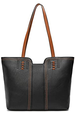 Montana West Black Tote Bag for Women Top Handle Satchel Purse Oversized Shoulder Handbag Hobo Bags Black Gift MWC-118BK