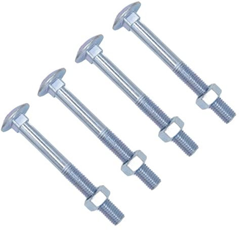 TERF® M12 X 70mm Cup Square Carriage Bolt and Nut M12 (12mm) X 70mm Coach Bolts with Hexagon Nuts - Pack of 4