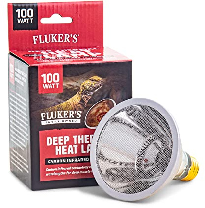 Fluker's Deep Thermal Heat Lamp for Reptiles with Carbon Infrared Technology, for All Reptile Tanks, Great for Basking, 75 Watt
