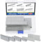 Glarks 3624Pcs 18 Gauge Narrow Crown Staples, 4 Sizes Galvanized Crown Narrow Staples Assortment Kit and 1 inch, 2 inchBrad Nails for Electric Stapler, Pneumatic, DIY Home Improvement (Silver)