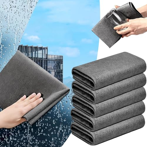 ZEIEYA 5Pcs Verdicktes Magisches Reinigungstuch Wiederverwendbaren Mikrofasertücher, Thickened Magic Cleaning Cloth Fusselfrei Putzlappen für Küchen Glas, Autos 30x20cm