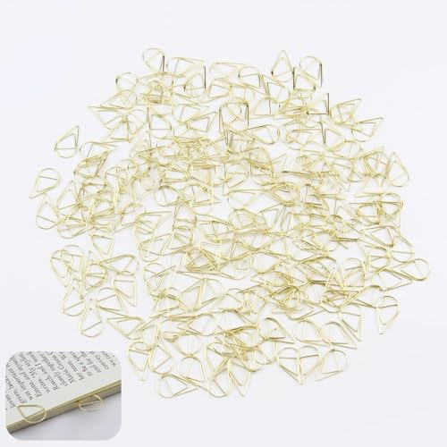 Lot de 200 petits trombones dorés en forme de goutte, pour Organiser Documents, Photos et Notes, Accessoires de Bureau Élégants