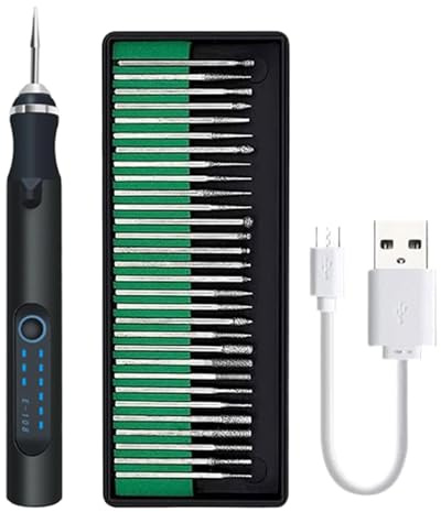 Bolígrafo grabador para todos los materiales, pluma de grabado de madera de carga USB, bolígrafo de grabado eléctrico, kit de bolígrafo de grabado portátil, herramienta de grabado de metal para