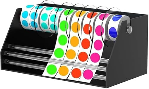 HAPPON Porte-étiquette en acrylique multi-usage mural distributeur de rouleaux d'autocollants antidérapants – 30 cm x 17 cm x 14 cm