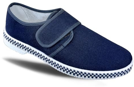 Landay 28 Scarpe a Strappo in Tela Canapone, Blu Suola in Gomma, 100% Made in Italy (Blu, Sistema Taglie Calzature EU, Adulto, Numero, Media, 41)
