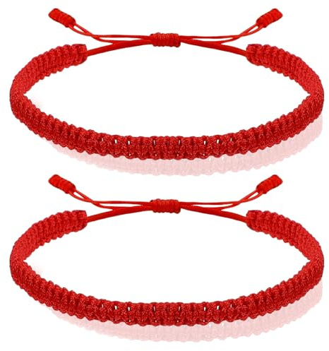 InnoHHustle 2 Pcs Red String Bracelet Handmade Red Bracelet Adjustable Protection Bracelets Protection Pulsera for Women Men Brother and Sister