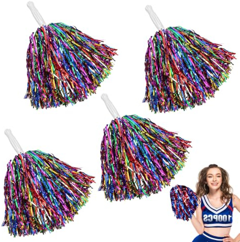 poraceous 4 Pezzi Pompon da Cheerleader, 38cm Colori Pon Pon Cheerleader
