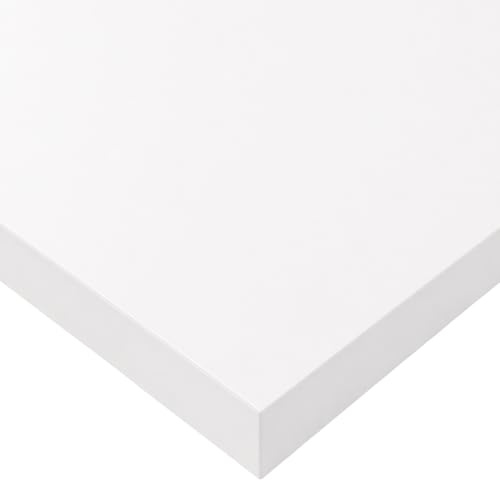 POKAR Bordsskiva 160x60 cm | Skrivbordsskiva Tjocklek 25 mm | Idealisk för Höj- och Sänkbart Skrivbord, Matbord och DIY | Robust och Stabil Bordsskiva | Tillverkad i Europa | Vit